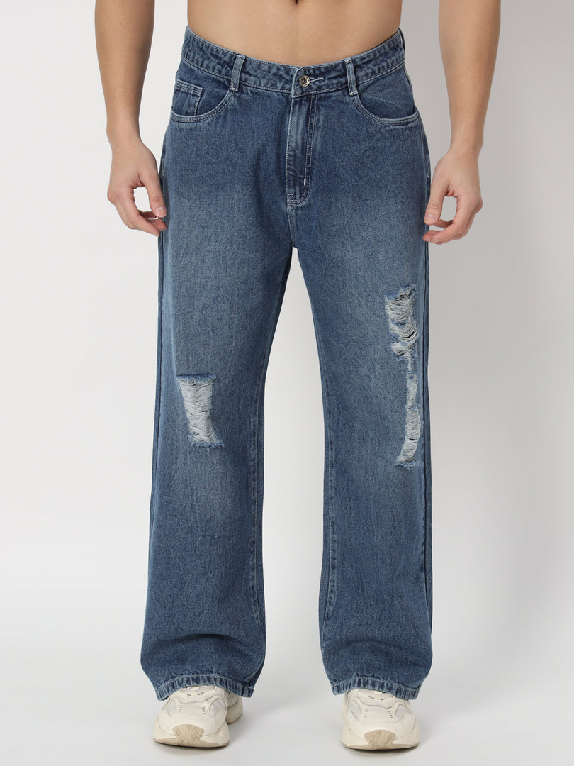 Mid distressed baggy jeans