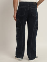 Load image into Gallery viewer, Coal contrast stitch cargo jeans
