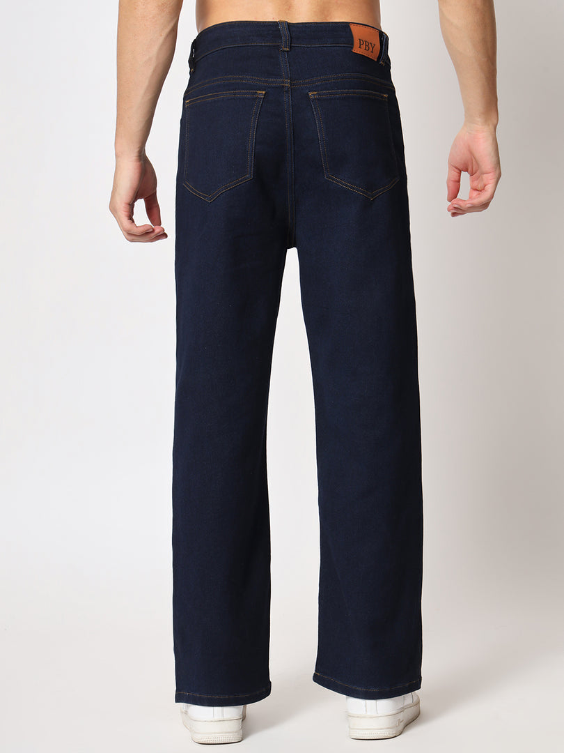 Raw blue baggy jeans