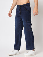 Load image into Gallery viewer, Low rise straight fit cargo jeans
