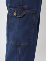 Load image into Gallery viewer, Half flap denim cargo dark blue (W)
