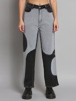 Load image into Gallery viewer, Women&#39;s contrast patched denim jeans
