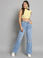 Load image into Gallery viewer, Women&#39;s mid distress straight fit jeans
