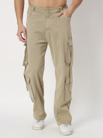 Load image into Gallery viewer, Beige utility cargo jeans
