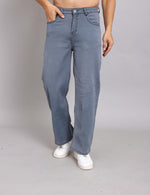 Load image into Gallery viewer, Basic grey straight fit jeans
