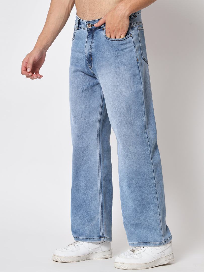 Ice blue straight fit jeans