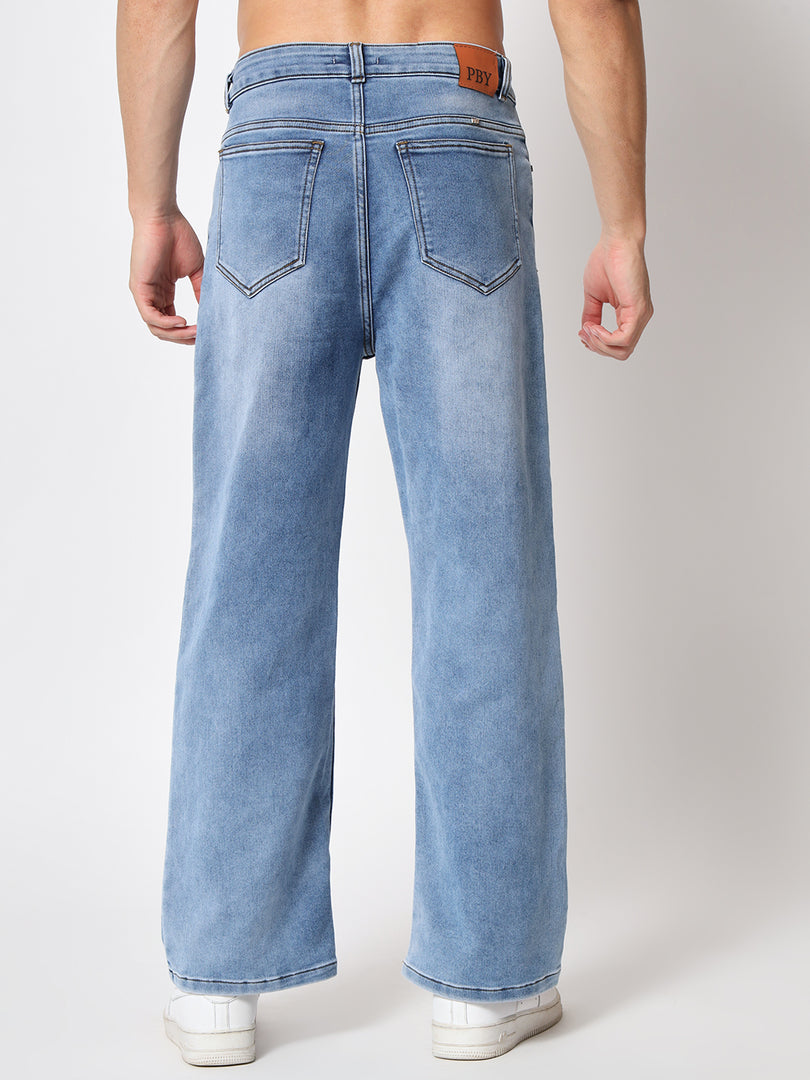 Ice blue straight fit jeans