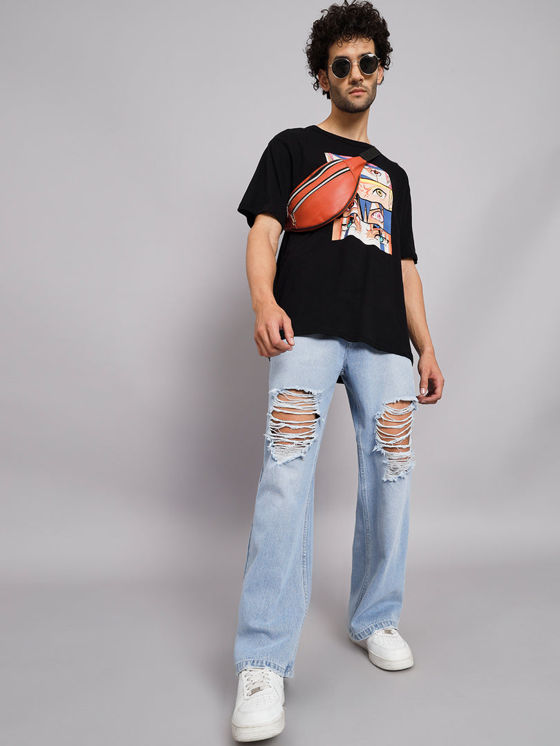 Heavy damaged baggy jeans