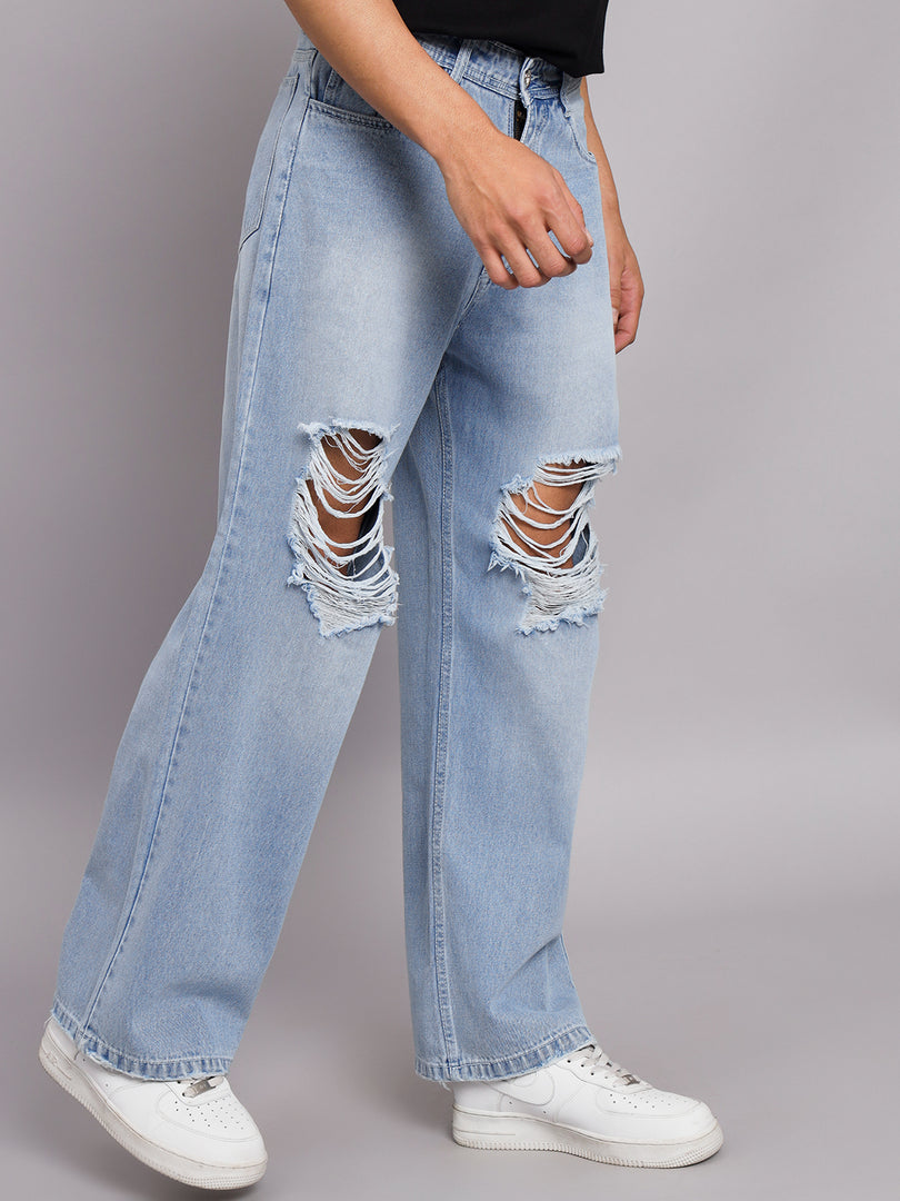 Heavy damaged baggy jeans