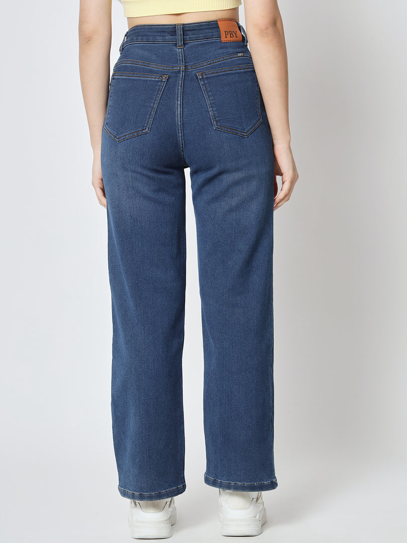 Basic blue straight jeans (W)